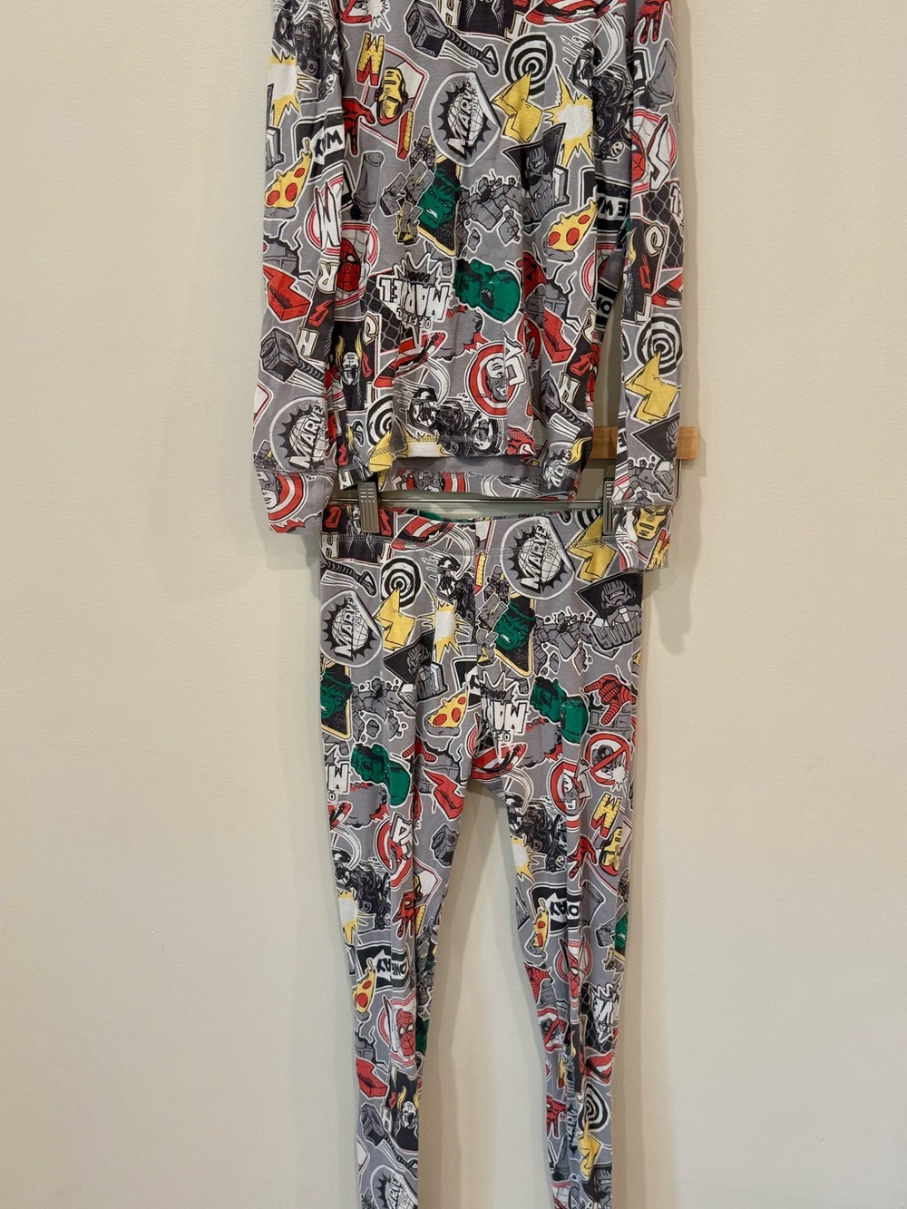 GAP Kids Marvel Gray Organic Cotton Sleep Set Long Sleeve Pants